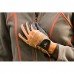 Jezdecké rukavice s vystuženou dlaní v khaki barvě a velikosti M