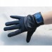 Unisex jezdecké rukavice pánské i dámské z umělé kůže a v modro černé barvě