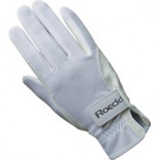 Drezurní bílé unisex jezdecké rukavice pro jezdce na koně Roeckl