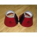 Plastické zvony pro koně na suchý zip v červené barvě a velikosti 85-90mm - full
